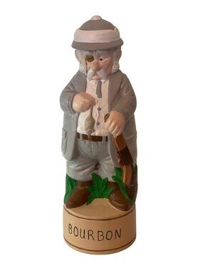 Vintage Bourbon Liquor Decanter Safari Mouse Hunter British Gentleman 12"